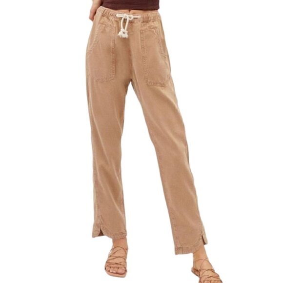 Anthroplogie Pilcro High Rise Relaxed Fit Pull On Jeans Tan Size MP 8P-10P - Picture 1 of 16
